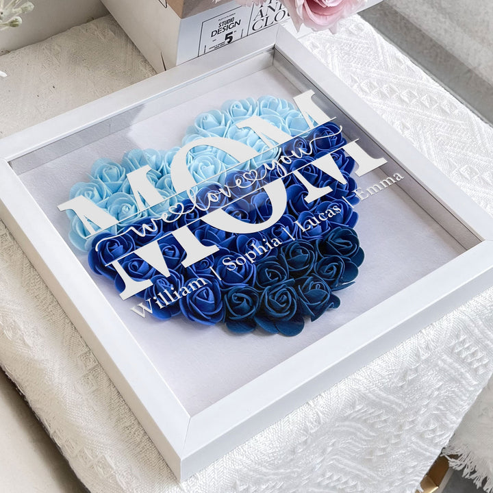 Handgemaakte, unieke acryl hartdecoratie met gepersonaliseerde namen. Perfect Moederdag of verjaardag cadeau.