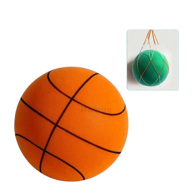 Geruisloze schuim basketbal voor stille indoor training en dribbeloefeningen. Perfect voor kinderen en jeugd.