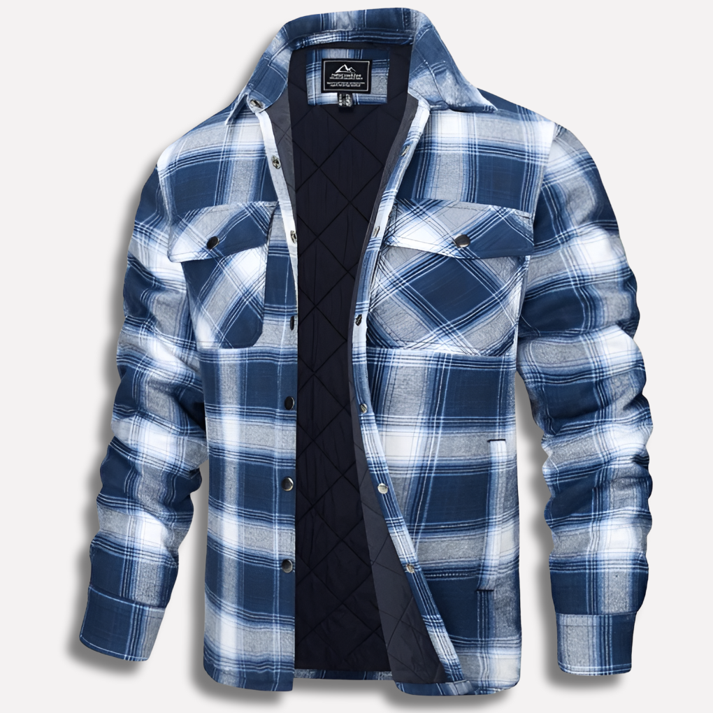Veelzijdig geruit heren overhemd, perfect voor lente en herfst, met lange mouwen en casual houthakkerstijl.
