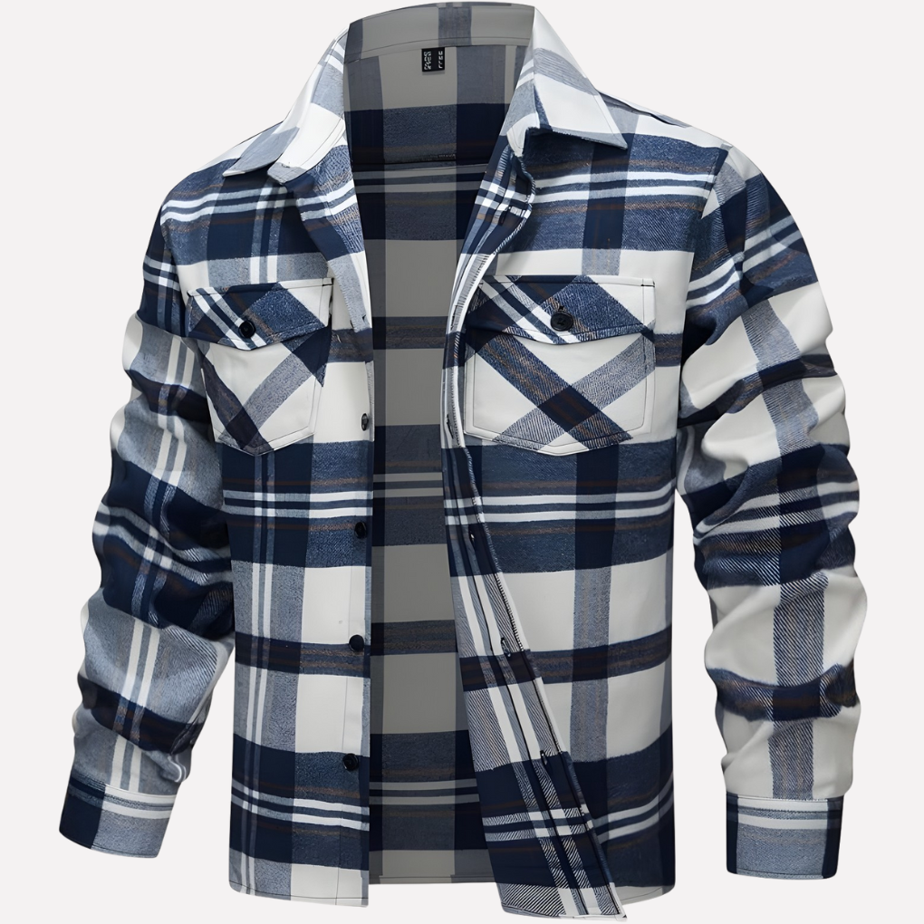Comfortabel button-down heren plaid shirt met lange mouwen, geschikt voor diverse casual mode looks.