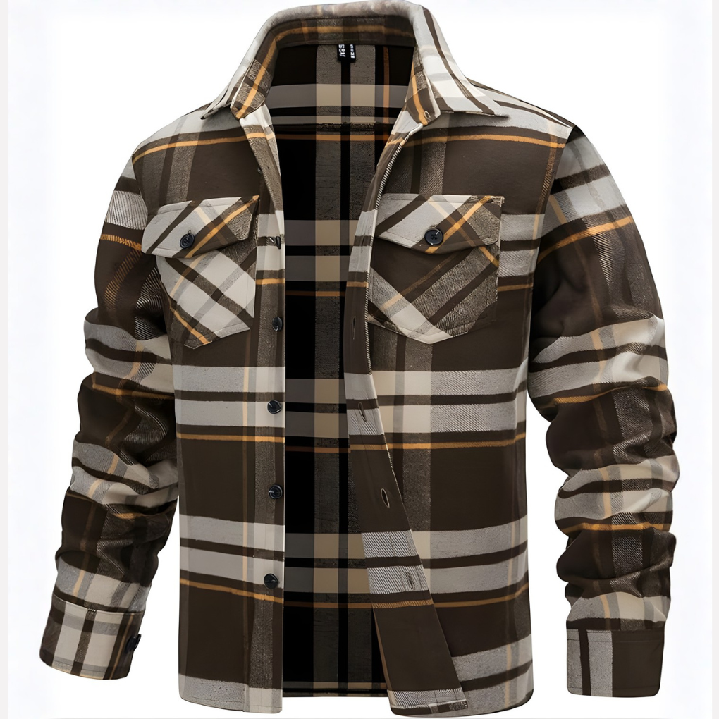 Hoogwaardig plaid heren overhemd, comfortabel en duurzaam, met lange mouwen voor lente en herfst mode.