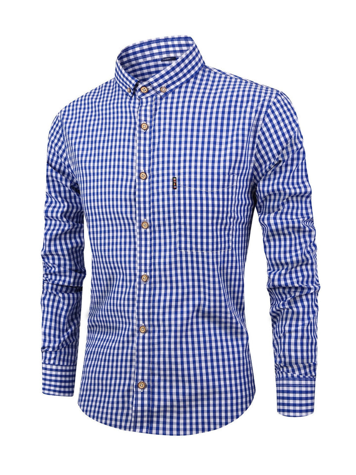 Geruit herenoverhemd met stijlvol ruitpatroon voor een moderne, comfortabele look.