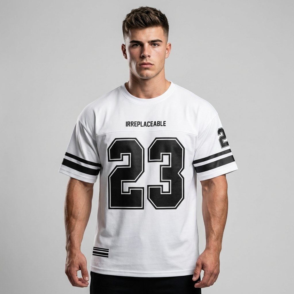 Gestreept mannen t-shirt met trendy grafische letterprint, ronde hals en korte mouw voor casual zomer streetwear.