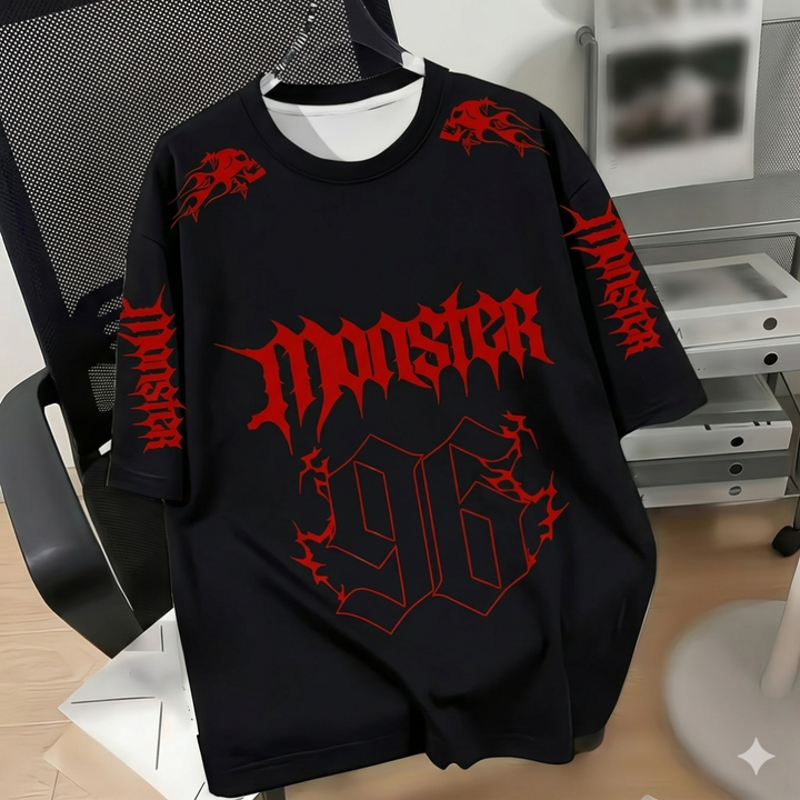 Veelzijdig mannen t-shirt met gestreept design en stoere letterprint, een must-have voor casual lente- en zomerdagen.