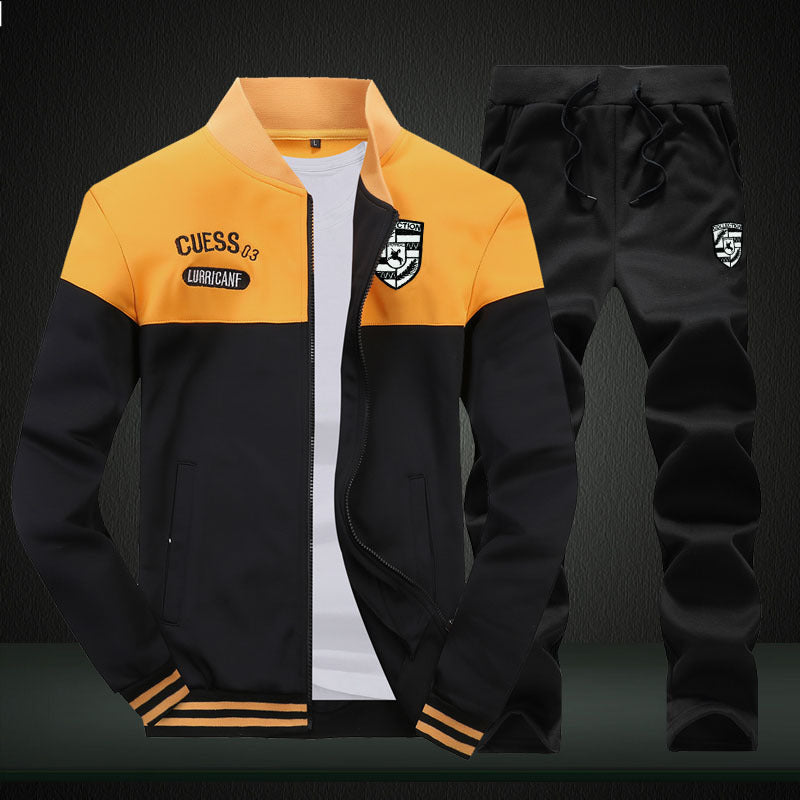 Geel en zwart sportief baseball heren trainingspak