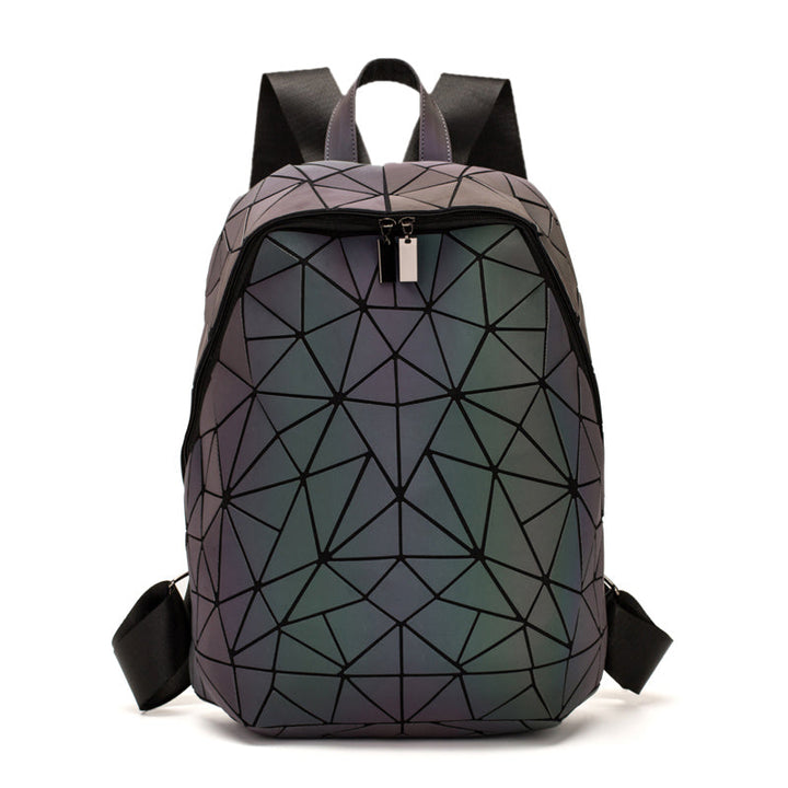 Opvallende dames geometrische tas, multifunctionele rugzak/schoudertas met glow in the dark effect.