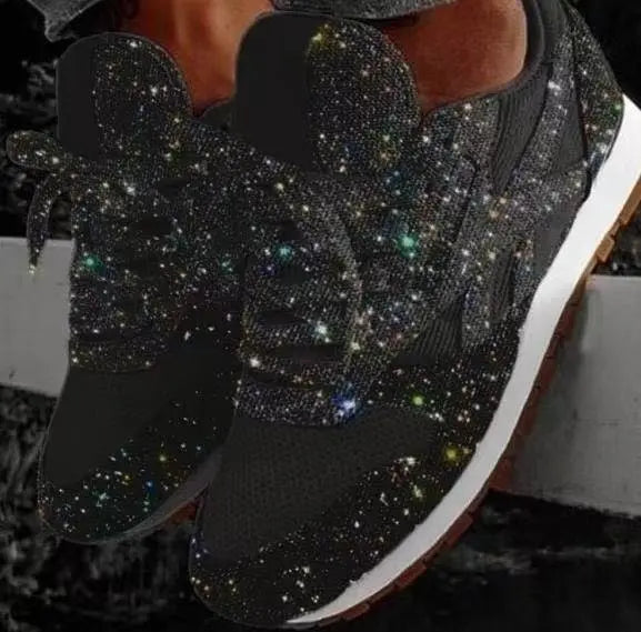 Modieuze dames glitter sneakers Leona voor een sportieve én stijlvolle outfit, perfect voor dagelijks gebruik.