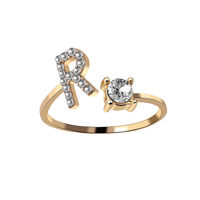 Zilveren dames initialenring Y, verstelbaar, elegant en comfortabel.