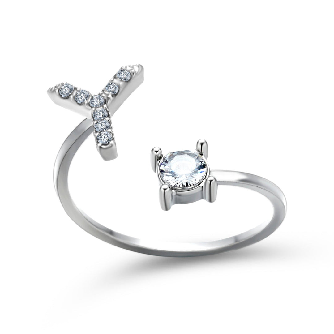 Gepersonaliseerde letterring goud, verstelbaar, elegant en comfortabel.