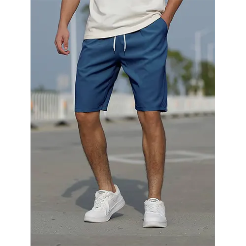 Grijs herenshort met hoge taille, ademend en comfortabel voor een casual zomerlook.