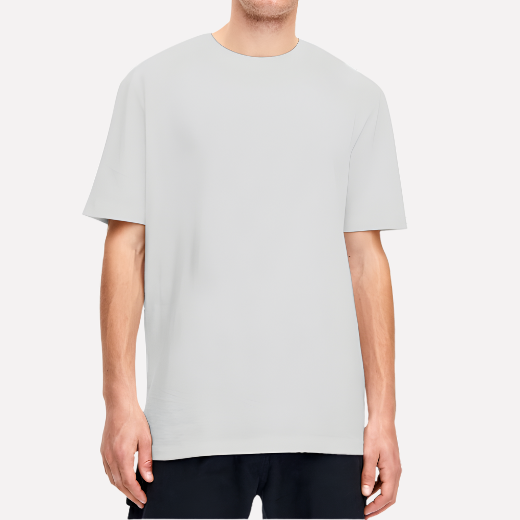 Grijs unisex t-shirt met korte mouwen en ronde hals, ideaal voor casual kleding en dagelijkse stijl.