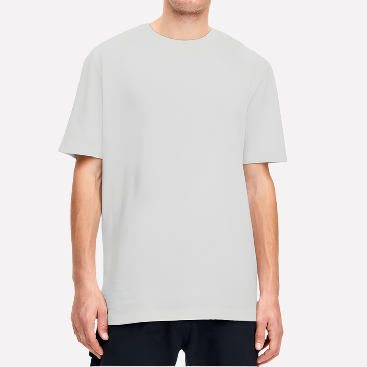 Grijs unisex t-shirt met korte mouwen en ronde hals, ideaal voor casual kleding en dagelijkse stijl.