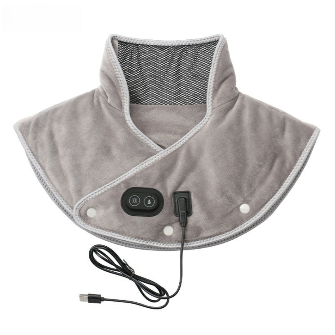 Hoogwaardige grijze massageband voor nek en schouders, combineert warmte en ontspanningseffecten.