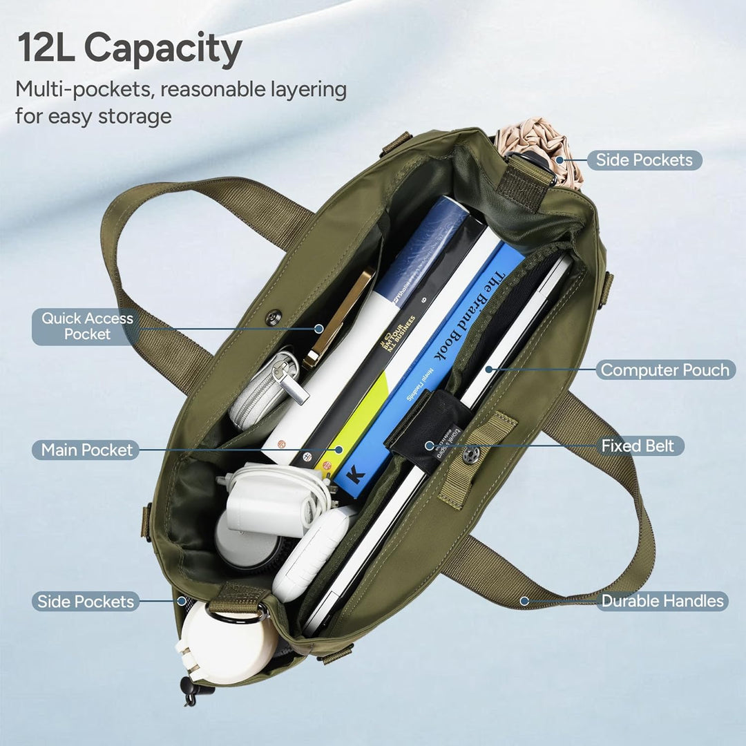 Grijze MetroCarry schoudertas met meerdere vakken, perfect voor laptops en documenten, unisex model.