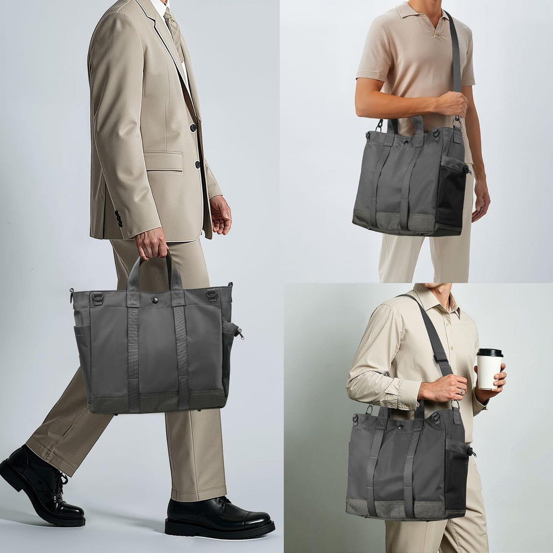 Unisex crossbody tas MetroCarry in grijs, met speciaal laptopvak en comfortabele verstelbare riem.
