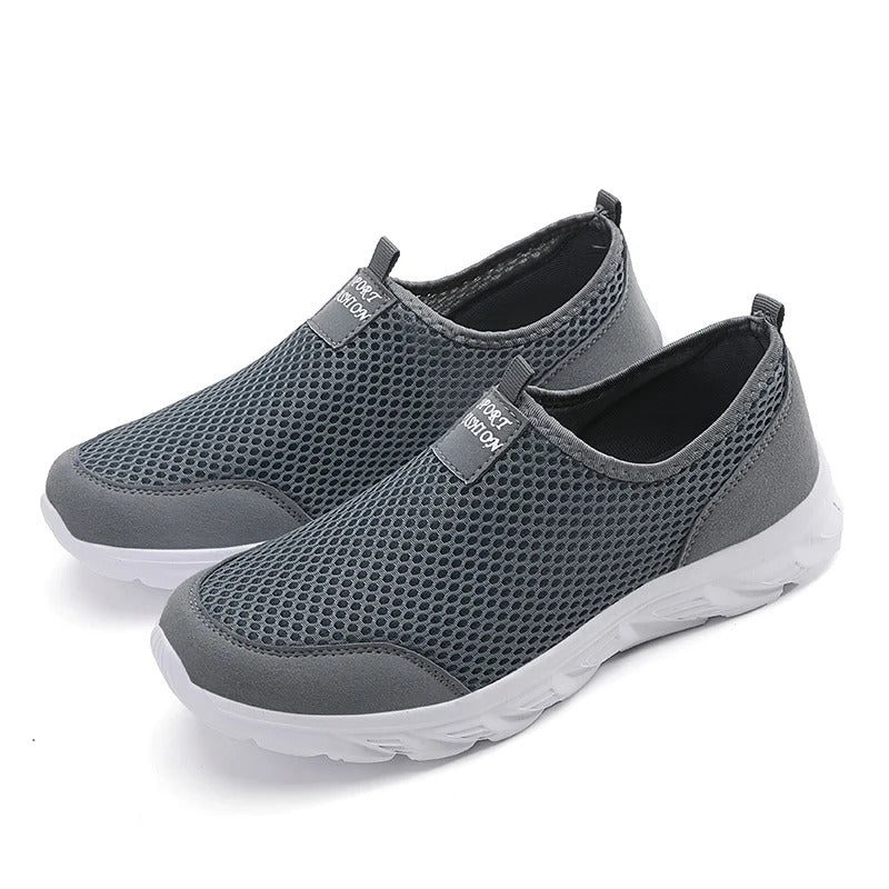 Stijlvolle grijze/zwarte orthopedische schoenen voor dagelijks gebruik. Bieden comfort en verlichting bij voetpijn.