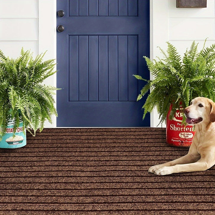 GripLuxe wasbare loper met strepen, antislip vloerkleed voor veiligheid in huis en tuin.