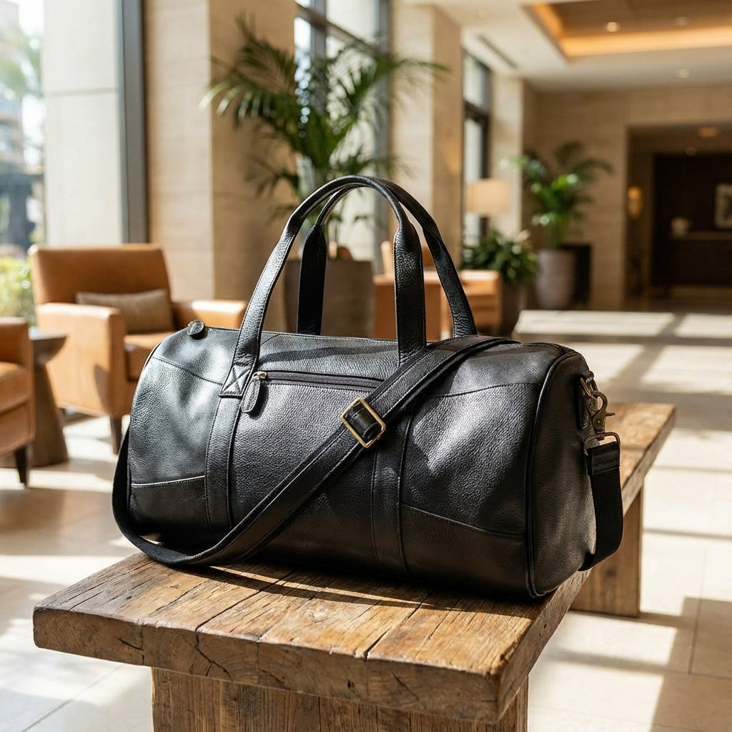 Gripwell stijlvolle bruine unisex weekendtas, ideaal als ruime reistas met verstelbare schouderband.