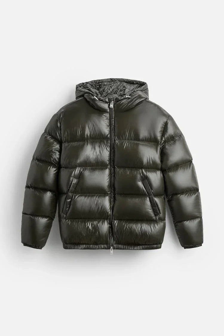 Groen uniseks Aspen donsjack, warm en lichtgewicht, ideaal als stijlvolle winterjas of pufferjack.