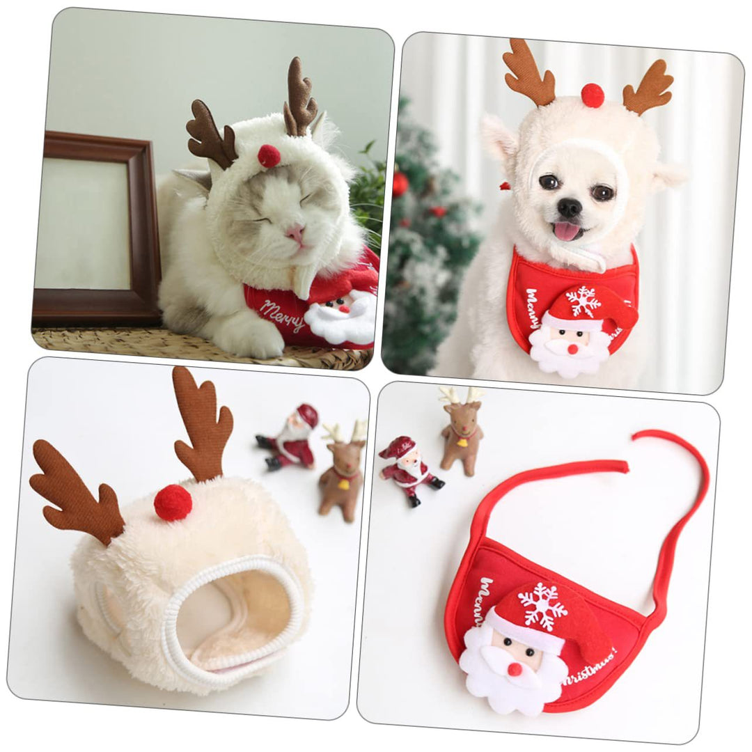 Verstelbare groene kerstmuts voor huisdieren. Ideale hondenmuts of kattenmuts voor kerstfeestjes.