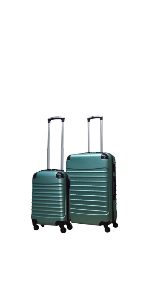 Groene 2-delige ABS kofferset Torino, ideaal voor lichtgewicht en veilig reizen. Hardcase trolley bagage.