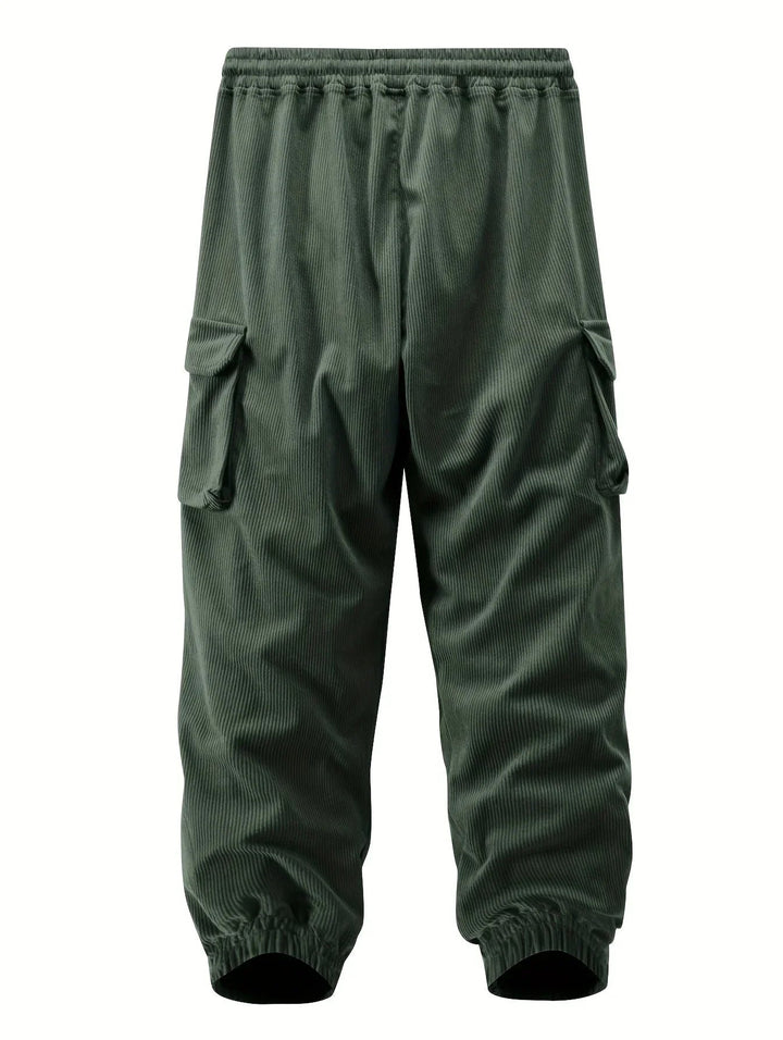 Heren cargo broek in groen, een sportieve en comfortabele joggingbroek, perfect voor dagelijkse casual stijl.