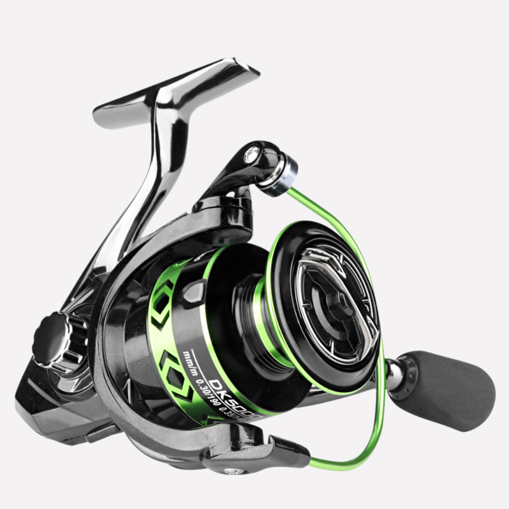 Groene hoge-snelheid spinning visreel voor effectief vissen. Ideaal voor zoet- en zoutwater hengelsport.