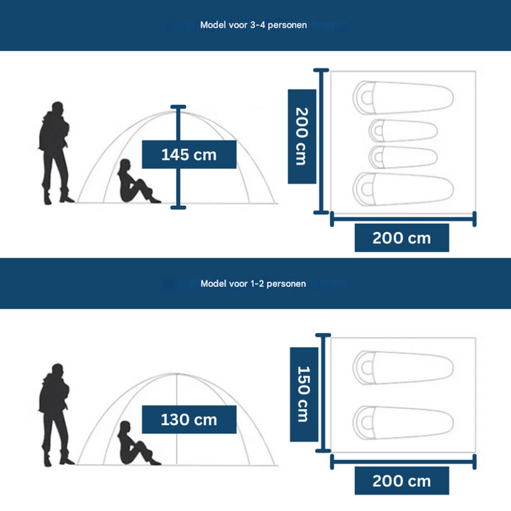 Robuuste pop-up tent met snelle opzet, ideaal voor outdoor kamperen, reizen en als lichtgewicht shelter voor buiten.