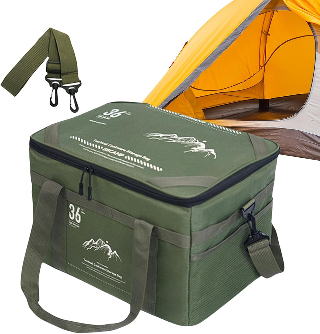 Tarvos camping duffeltas (36L) met unieke afneembare tafel, ideaal voor avontuurlijke reizen en outdoor gebruik.