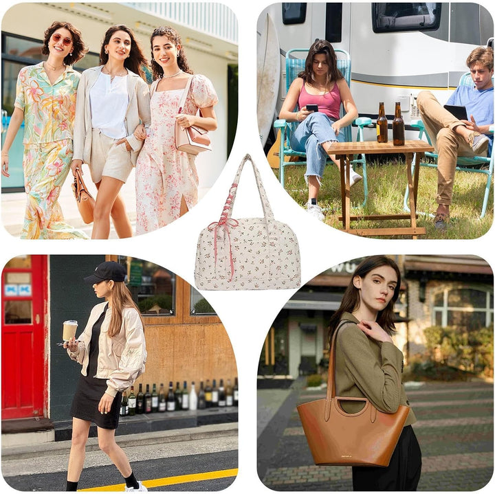 Modieuze Floria dames reistas van canvas met lint, een ruime weekendtas voor een stijlvolle trip.
