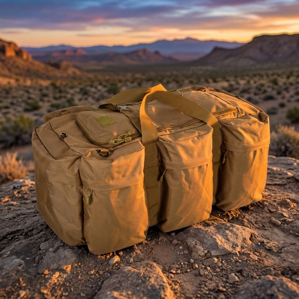 Grote TactiCarry reistas/kampeertas, unisex, duurzaam en waterbestendig voor outdoor avonturen.