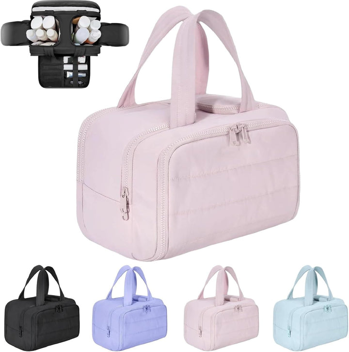 Grote waterdichte Selvane dames reistoilettas en make-up organizer 4-in-1 voor cosmetica. Ideaal voor handbagage.