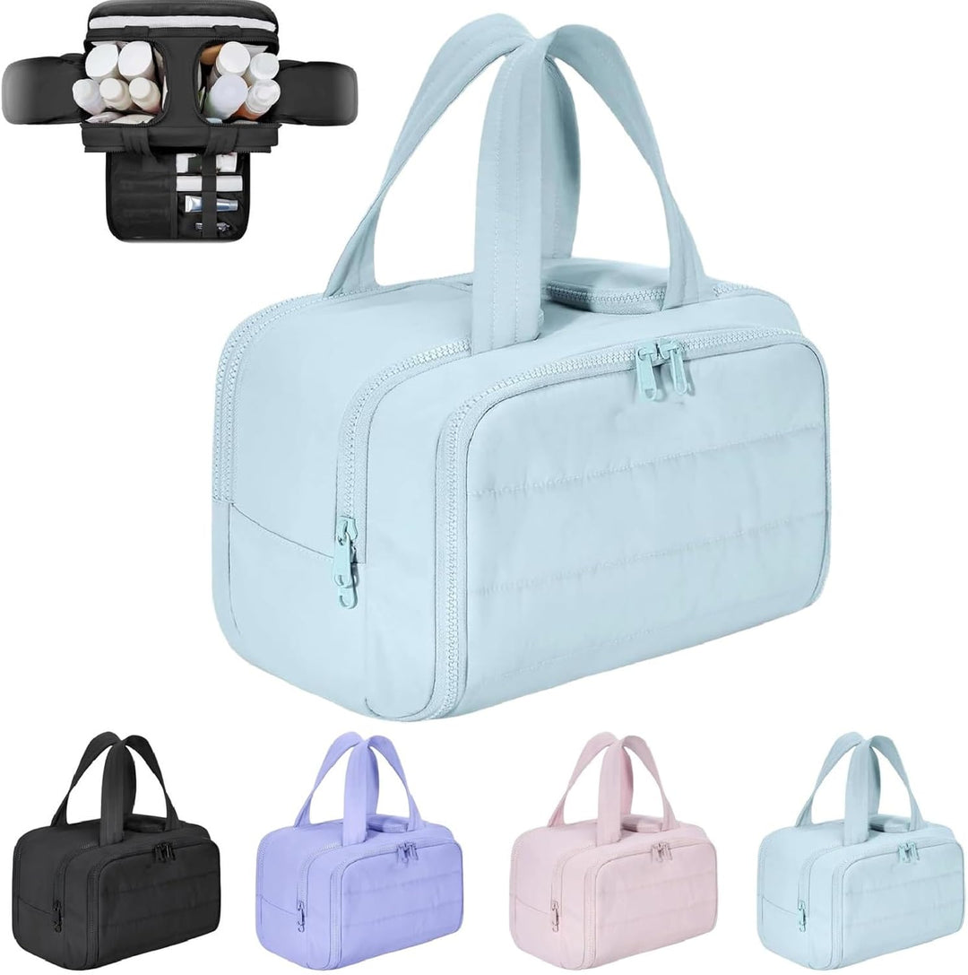 Praktische dames reismake-up tas van Selvane, waterdicht, met veel opbergvakken voor al je cosmetica en beauty items.