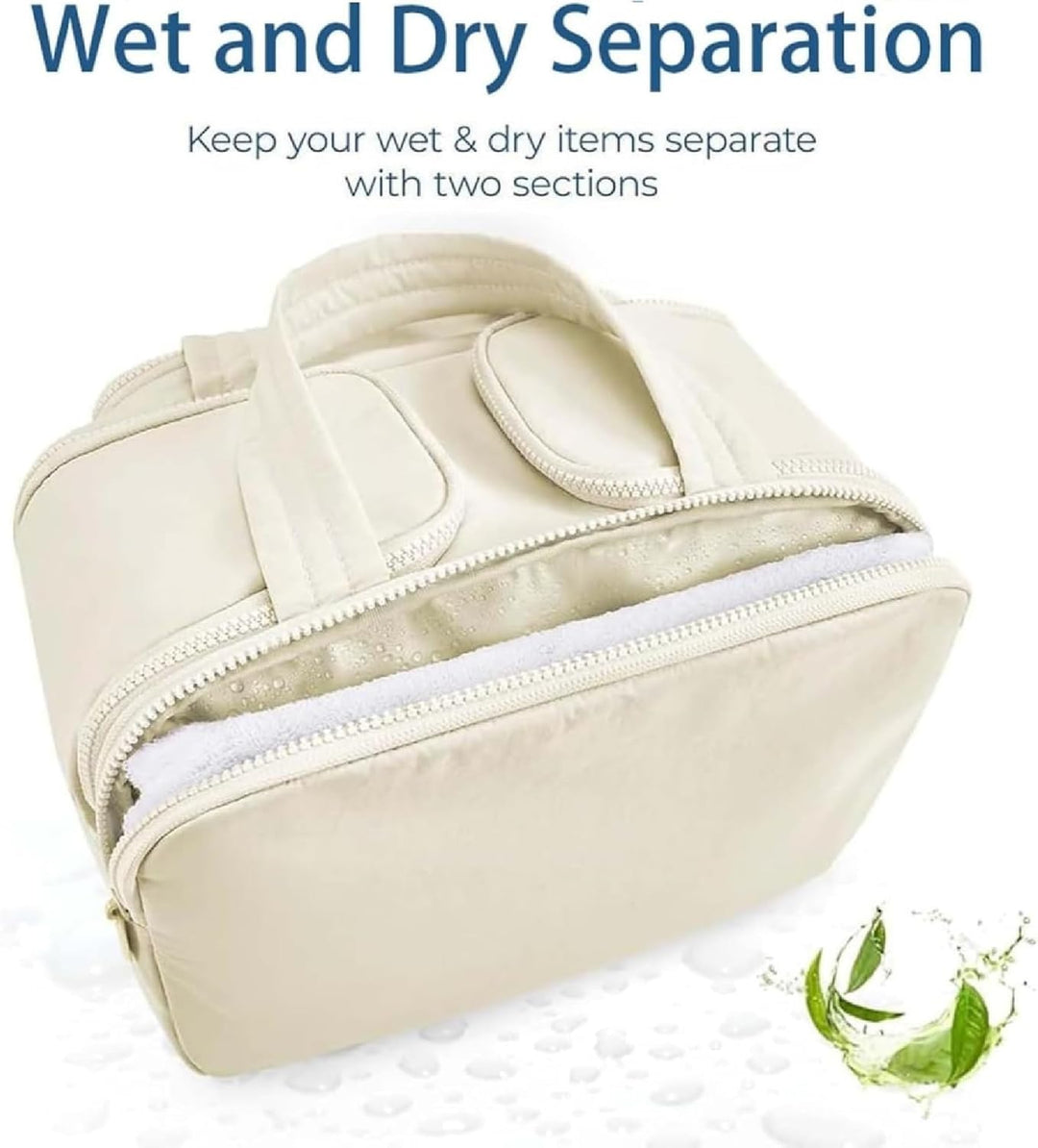 Selvane grote waterdichte toilettas dames, ideale make-up organizer voor op reis. Perfecte opberger voor beautyproducten.