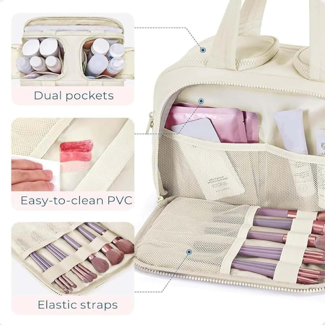 Handige Selvane reismake-up tas waterdicht, functioneert als 4-in-1 organizer voor al je cosmetica en toiletartikelen.