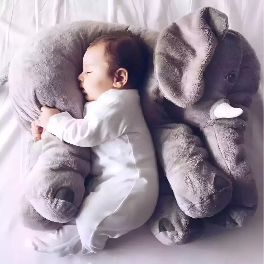 Zachte pluche olifant knuffel; ideaal baby kussen voor comfort en een veilige slaapplek.