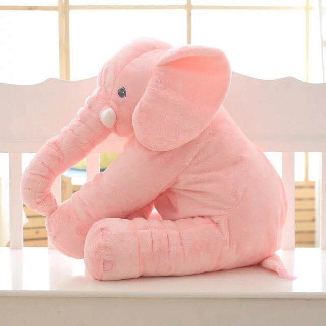 Zachte pluche olifant, groot formaat, perfect als knuffel, kussen of speelgoed voor baby's en kinderen.