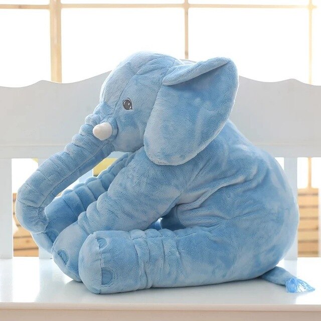 Deze pluche olifant is een zacht knuffelkussen; ideaal als speelgoed en decoratie voor baby's en kinderen.