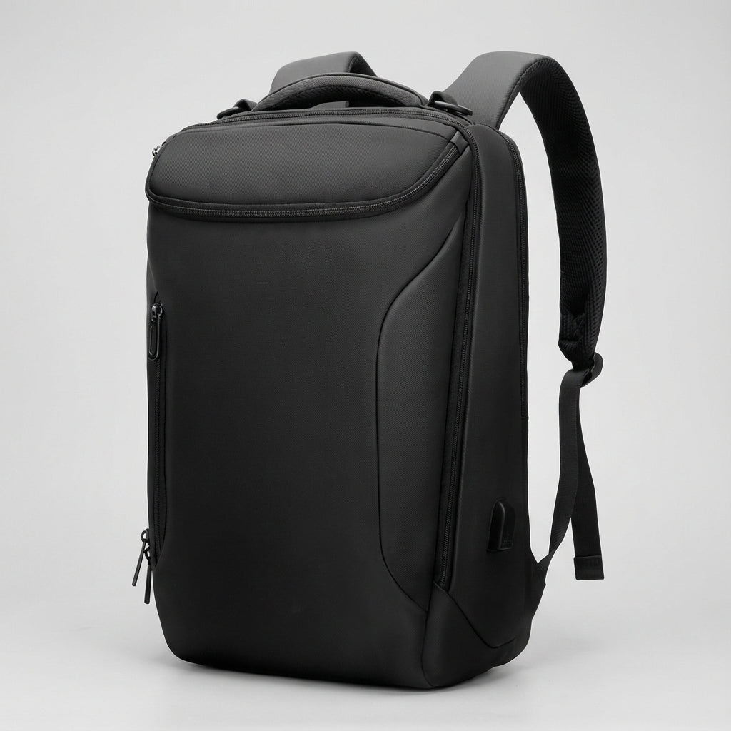 CarrySure professionele waterdichte rugzak voor zakenreizen, met comfortabel design en handige organizer voor laptop en documenten.