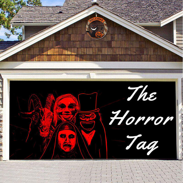 Garagedeurdecoratie van hoogwaardig polyester, speciaal ontworpen voor Halloween feesten.