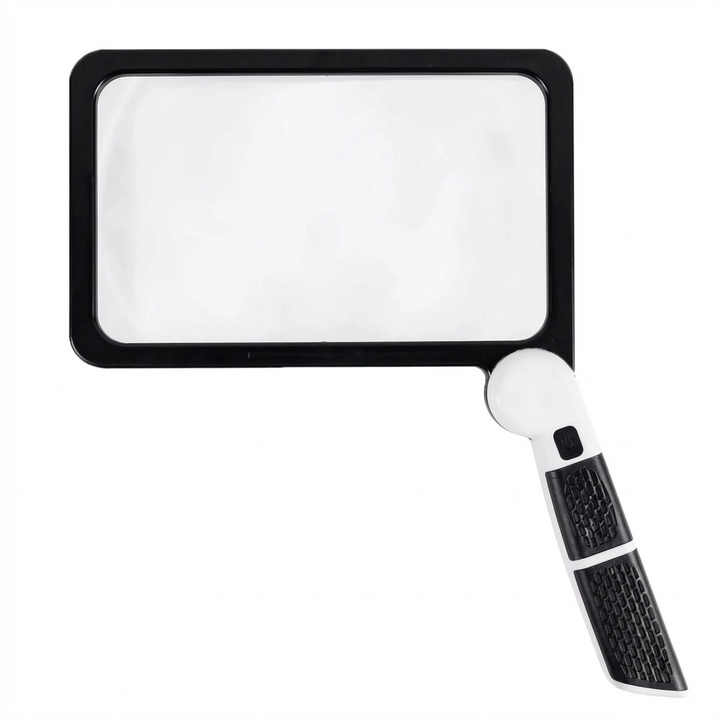 Handheld vergrootglas met LED-verlichting voor senioren. Ideaal voor duidelijk lezen en detailvergroting van tekst.