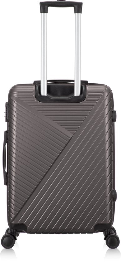 Robuuste reiskoffer voor vakantie en zakenreis, met sterk hardshell exterieur.