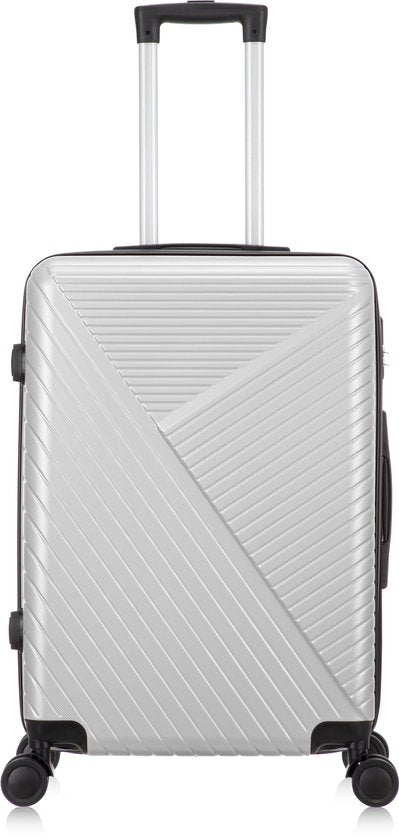 Handige koffer met uitschuifbare trekstang en dubbele zwenkwielen voor comfortabel reizen.