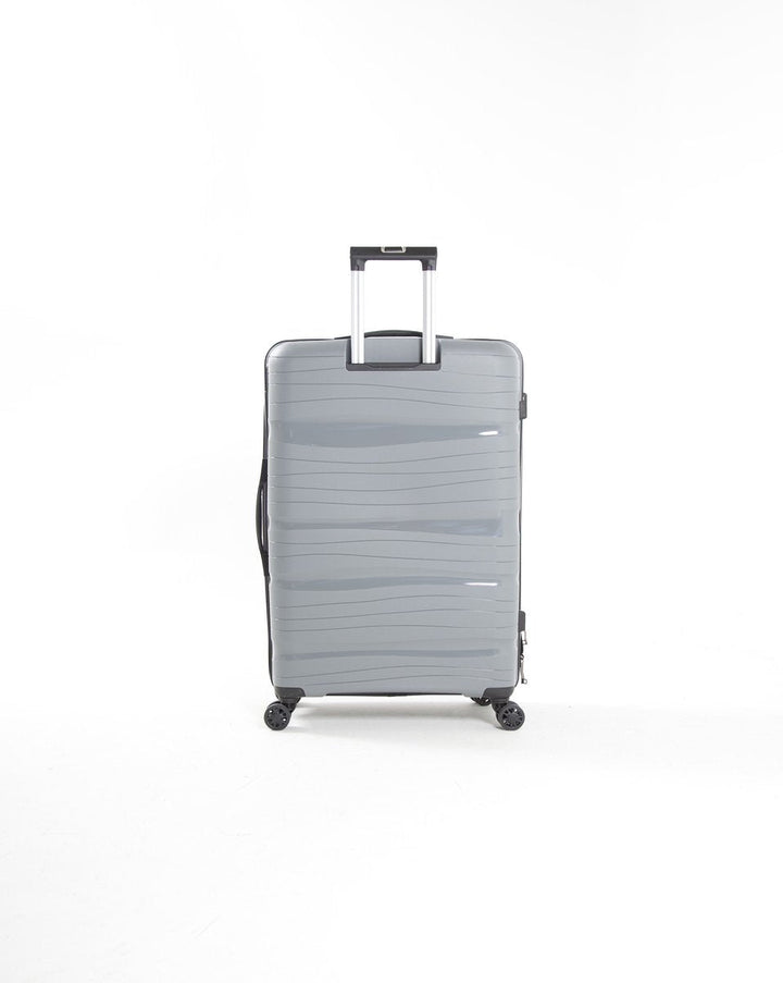 De stevige 360° zwenkwielen van deze duurzame reiskoffer Oslo garanderen soepele verplaatsing van je bagage.