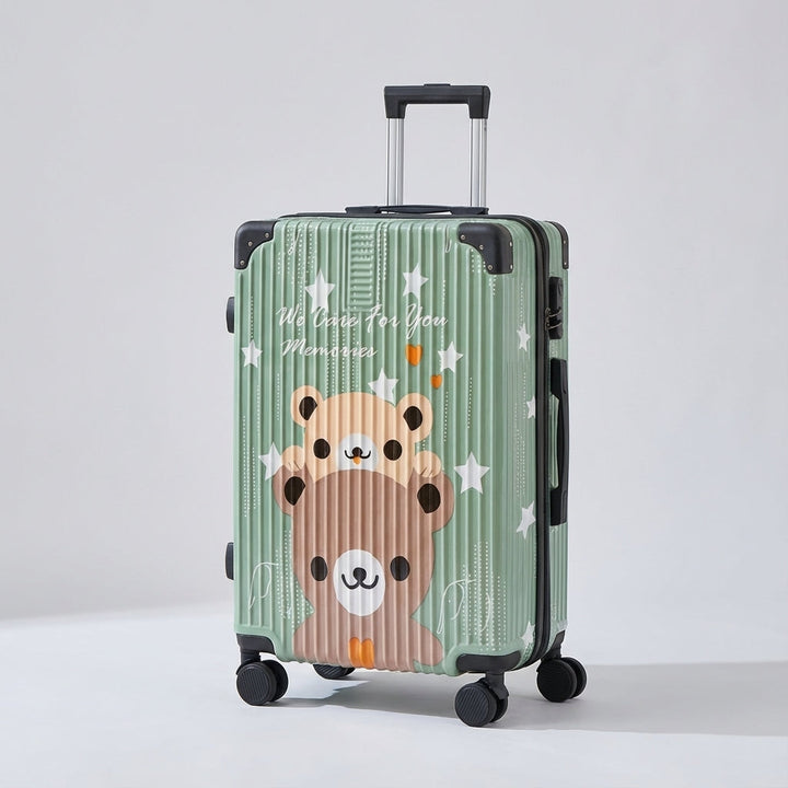 Levendige opvallende print op de stevige harde UrbanVoy reiskoffer; uniek design bagage.