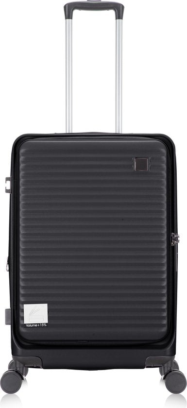 Harde handbagage koffer met geïntegreerd laptopvak, geschikt voor vliegreizen en weekendjes weg.