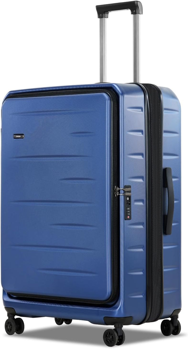 Uitbreidbare harde schil koffer met voorklep en TSA-slot, perfect voor zowel vakantie als zakenreizen.