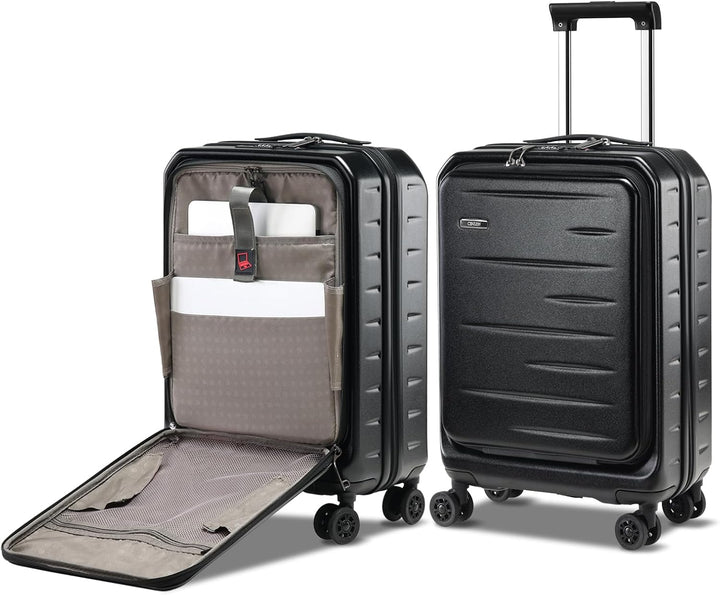 Duurzame hardshell handbagage koffer met uitbreidmogelijkheid, handig voorvak en veilig TSA-slot.
