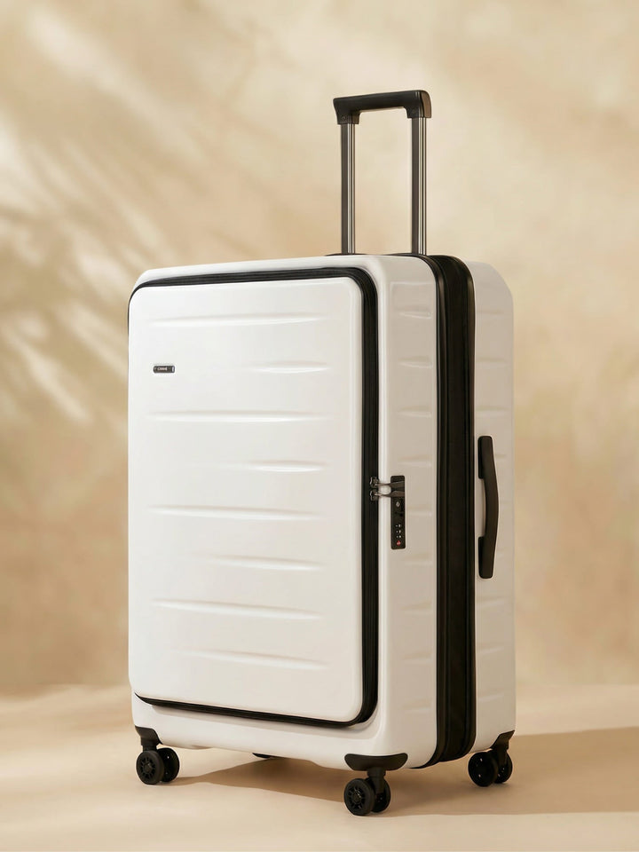 Hardschalige uitbreidbare handbagage koffer met handig voorvak, TSA-slot en soepele spinnerwielen.