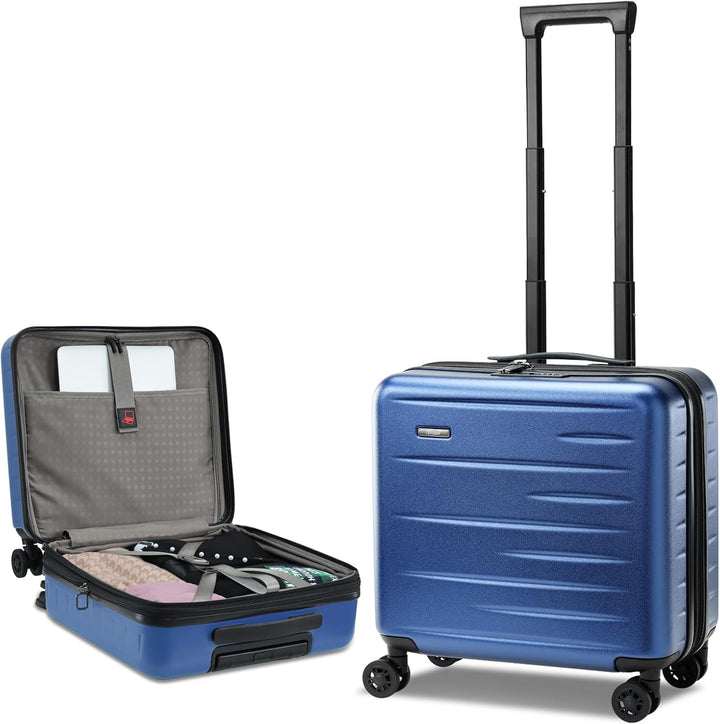 Robuuste uitbreidbare hardschalige koffer, ideaal voor check-in of handbagage, met TSA-slot en voorvak.